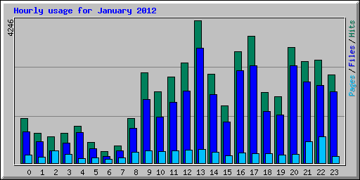 Hourly usage for January 2012