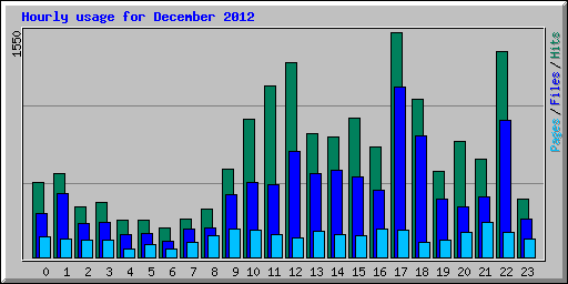 Hourly usage for December 2012